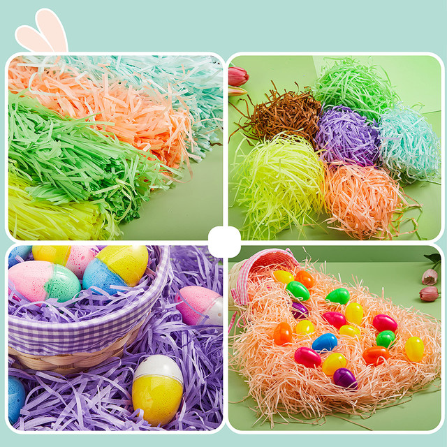 Colorful Crinkle Cut Shredded Paper Filler Green Grass Raffia